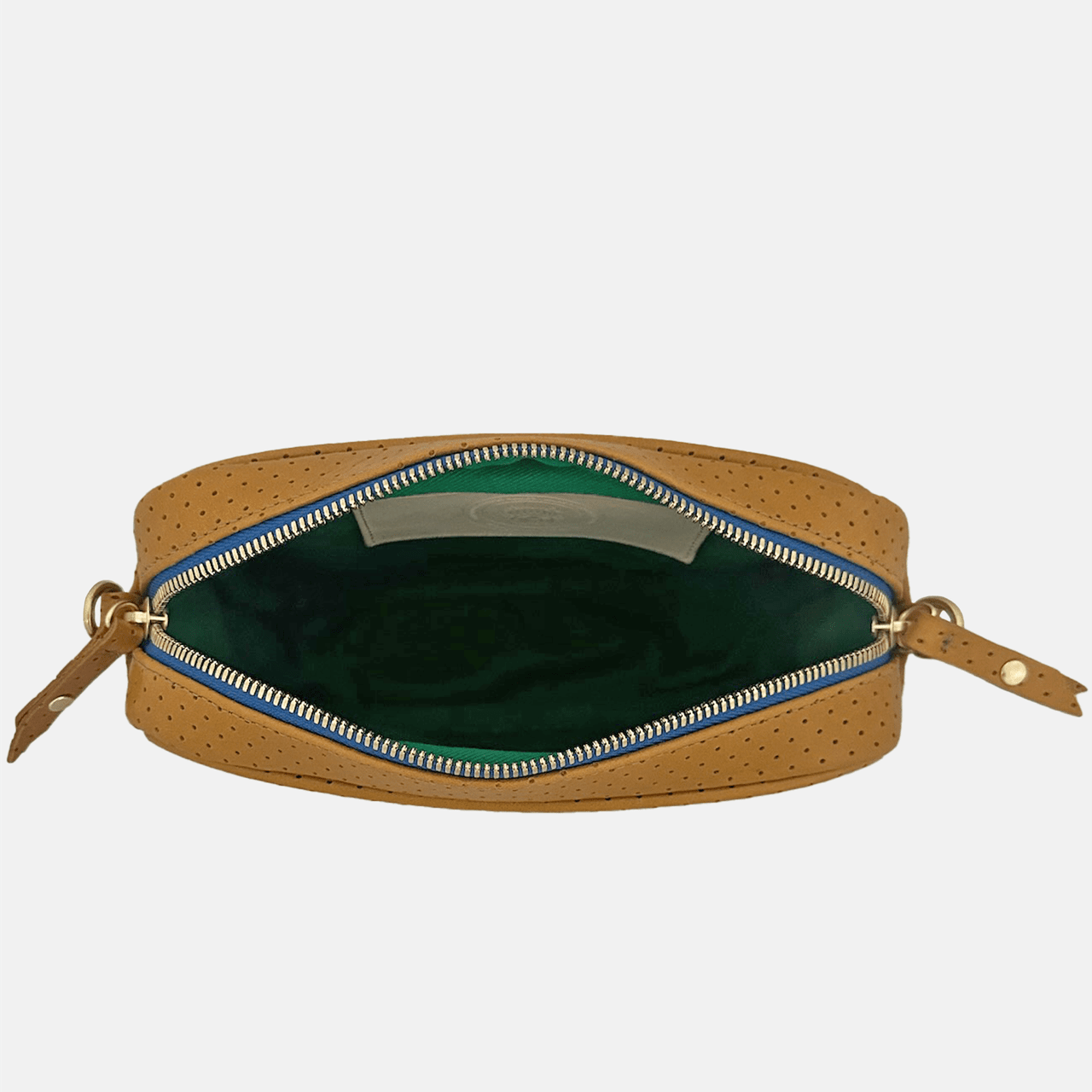 BER Bag | Perforated Ginger Bright Blue Zipper Blair Ritchey