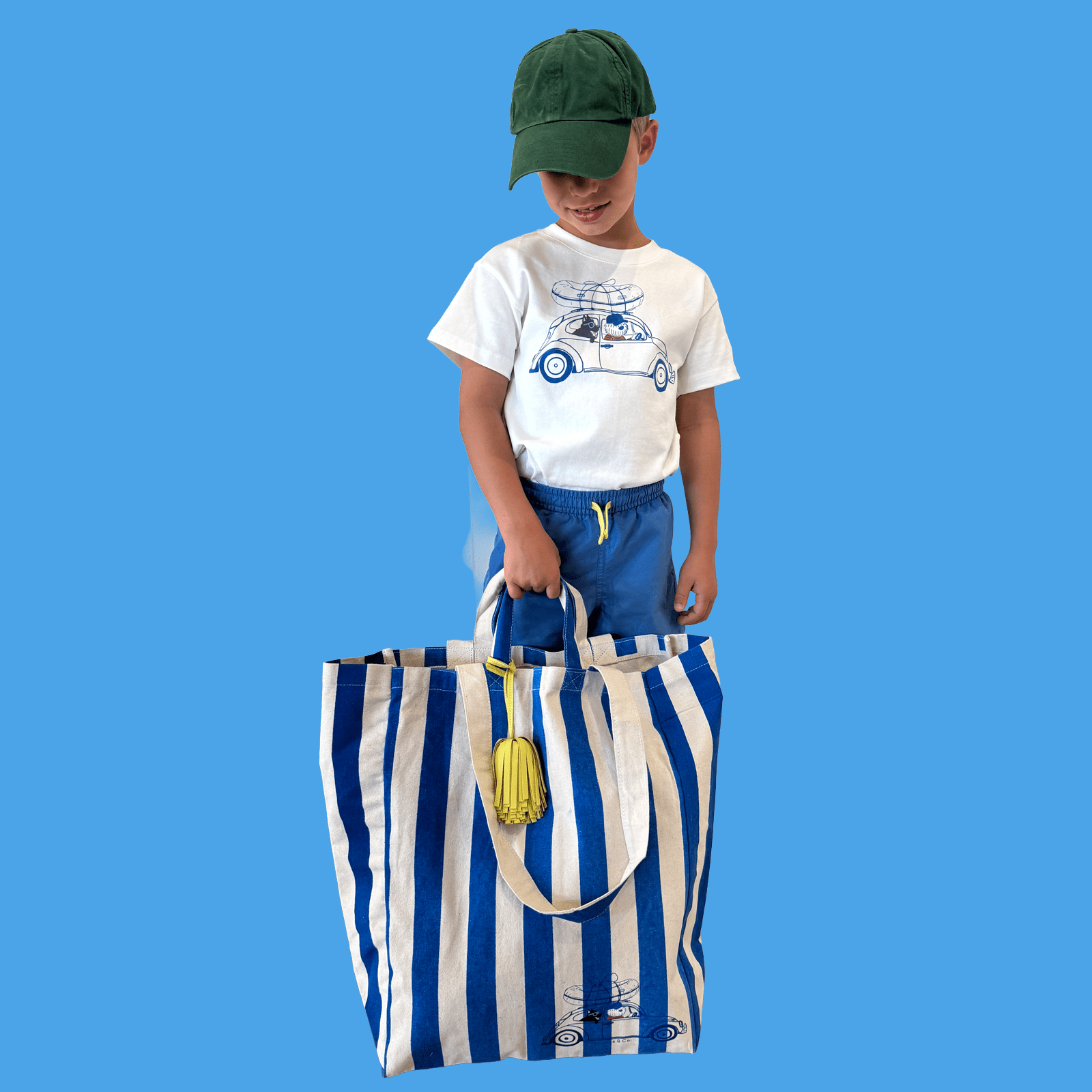 Blue Striped Tote | Raft Car Monroe & Co.