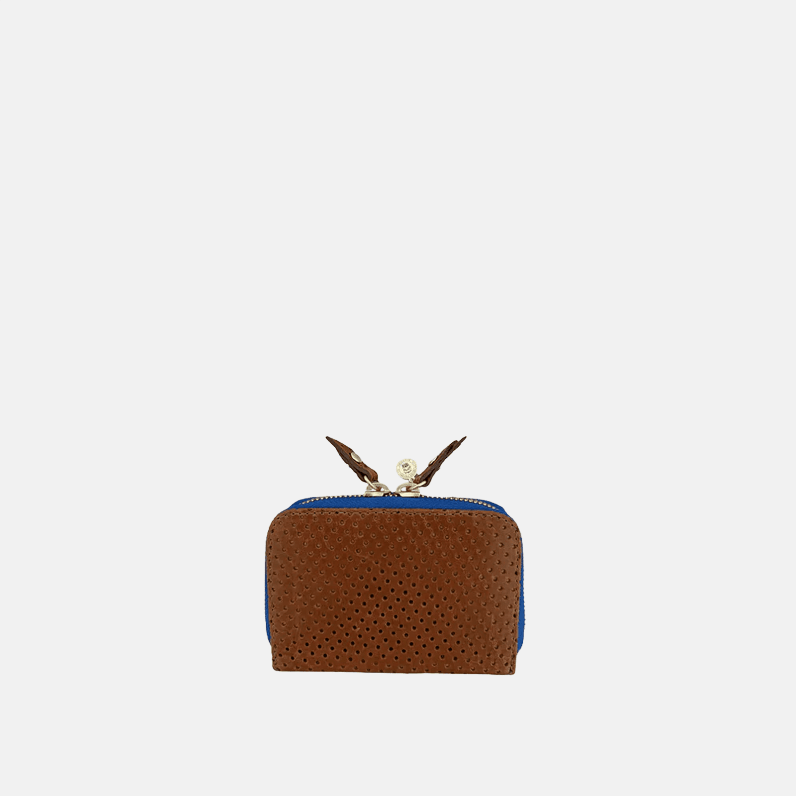 Micro Billet | Perforated Chestnut Bright Blue Zipper Blair Ritchey