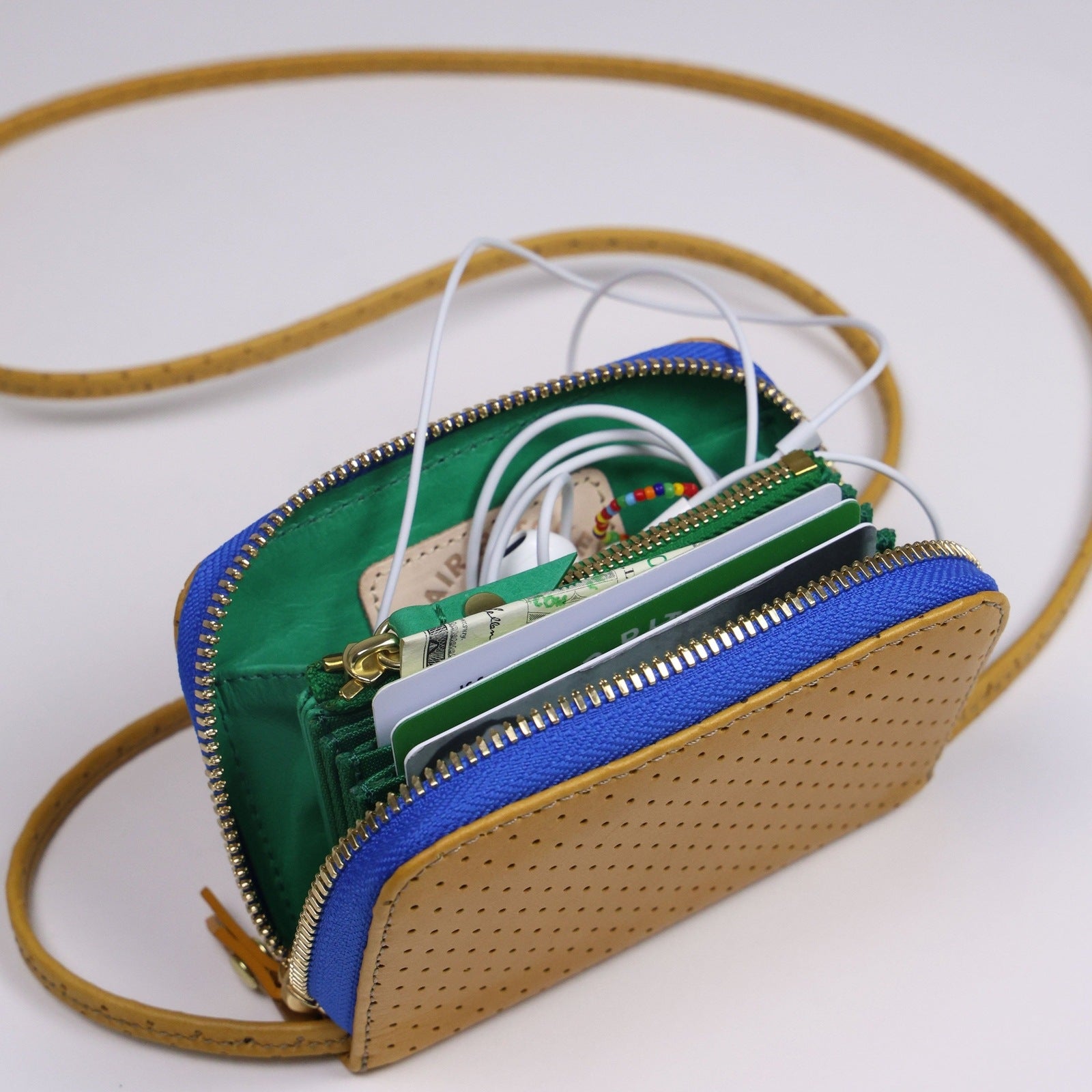 Micro Billet | Perforated Ginger Bright Blue Zipper Blair Ritchey