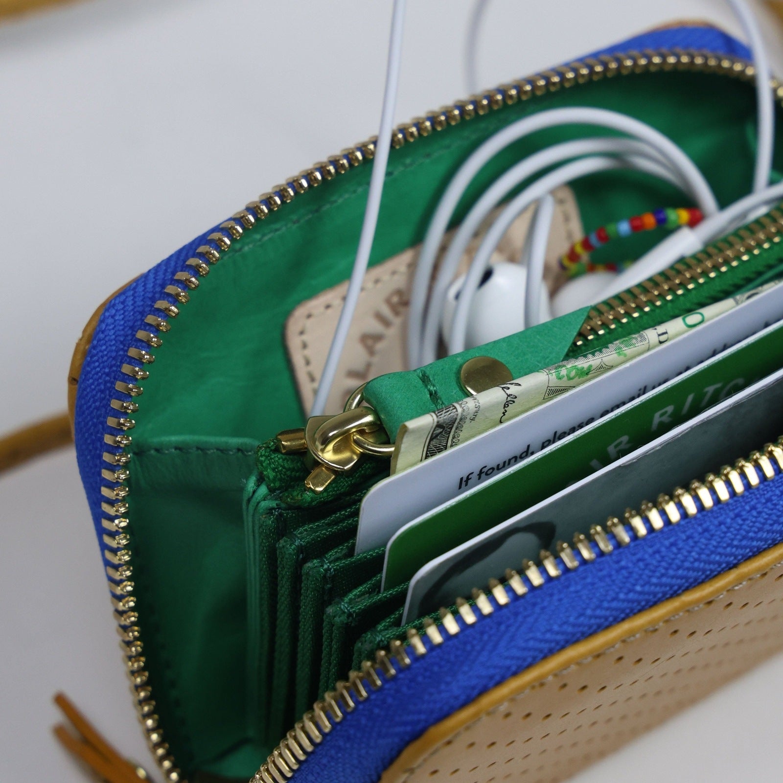 Micro Billet | Perforated Ginger Bright Blue Zipper Blair Ritchey