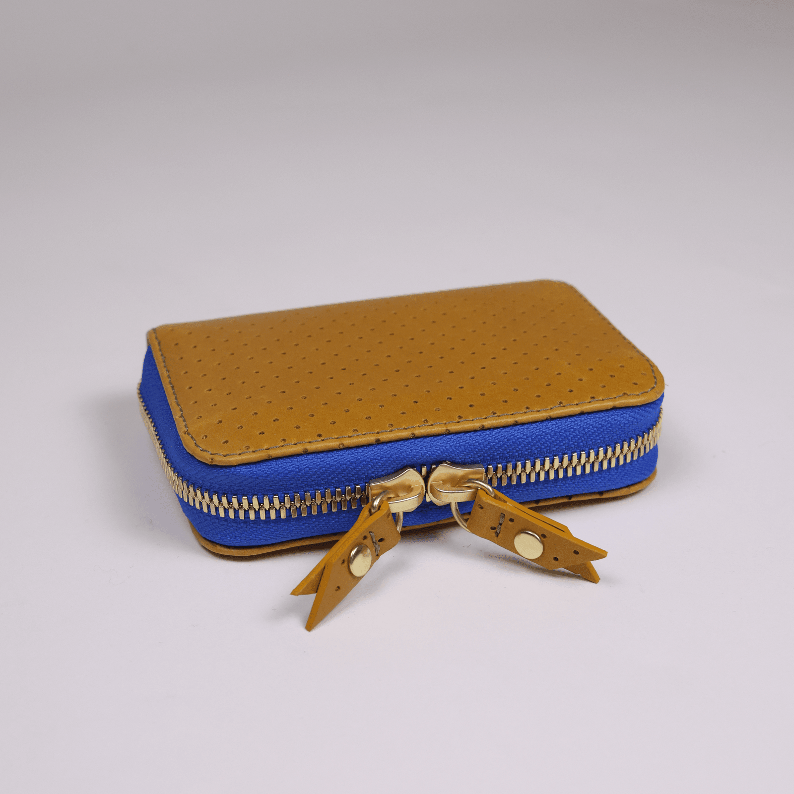 Micro Billet | Perforated Ginger Bright Blue Zipper Blair Ritchey