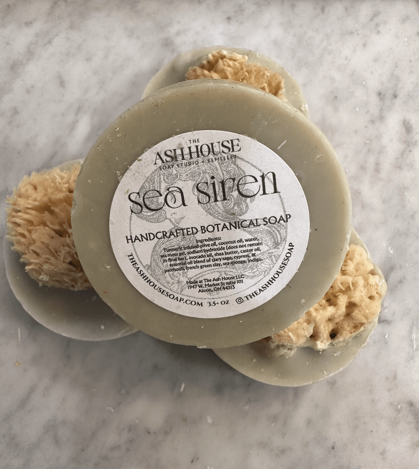 Sea Siren Sea Sponge Soap The Ash House Soap Studio