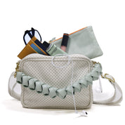 BER Bag | Perforated White Bright Blue Zipper Blair Ritchey