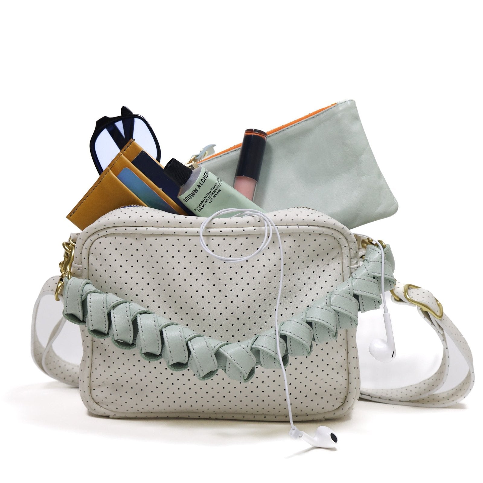 BER Bag | Perforated White Bright Blue Zipper Blair Ritchey