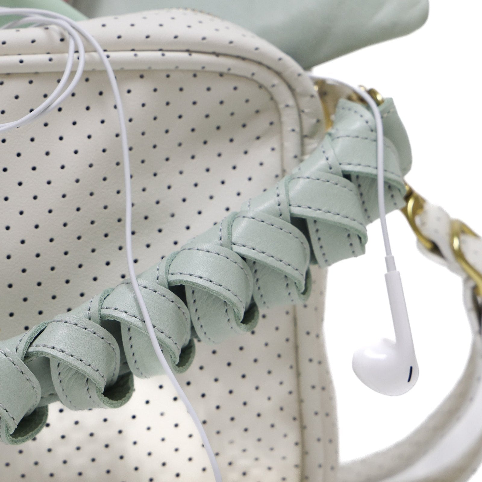 BER Bag | Perforated White Bright Blue Zipper Blair Ritchey