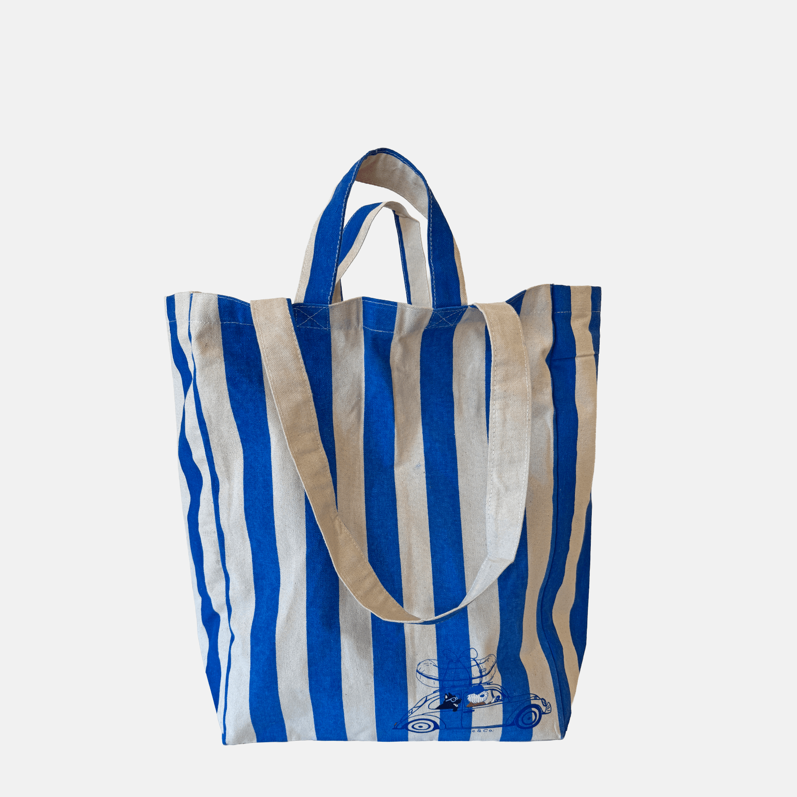 Blue Striped Tote | Raft Car Monroe & Co.