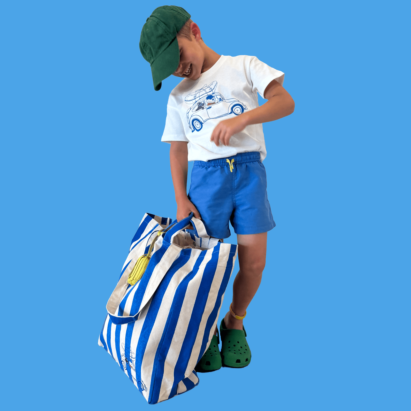 Blue Striped Tote | Raft Car Monroe & Co.
