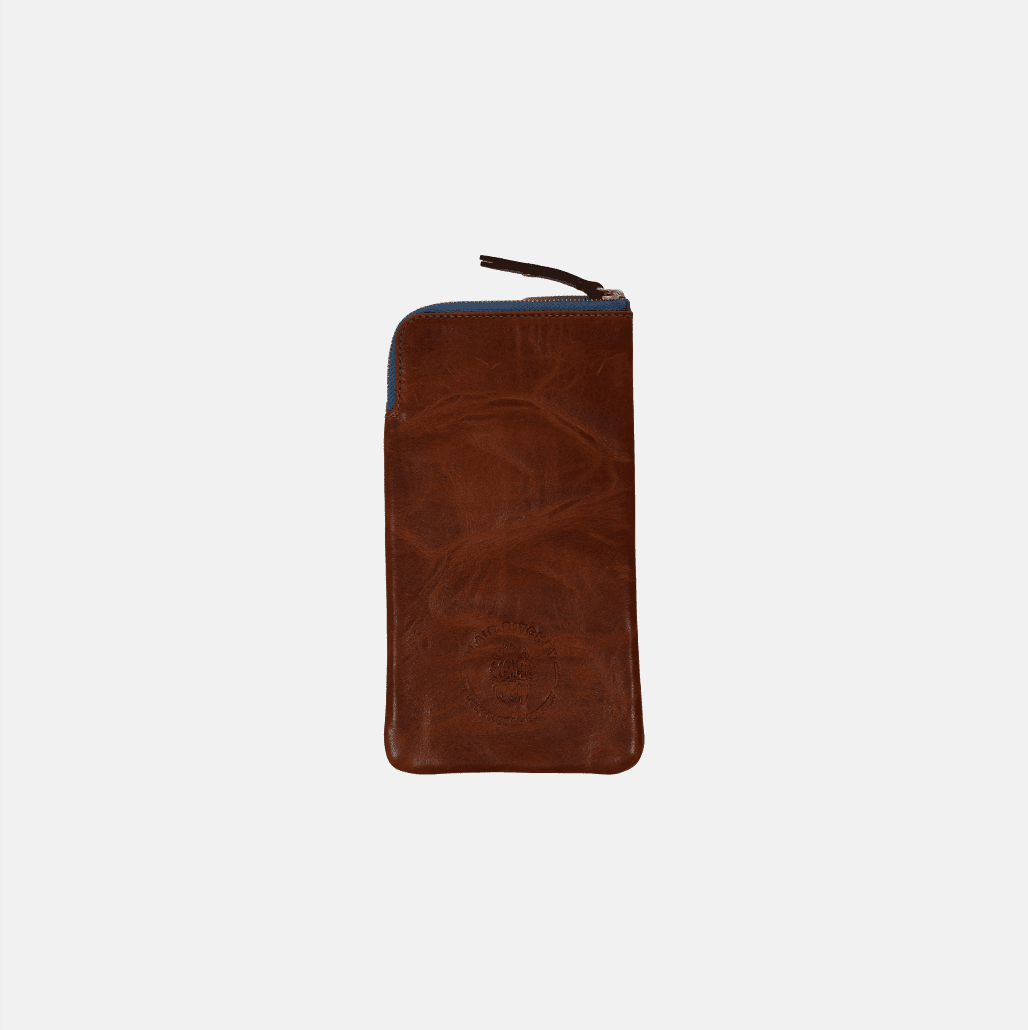 Eyeglass Case | Chestnut Postal Blue Zipper Blair Ritchey