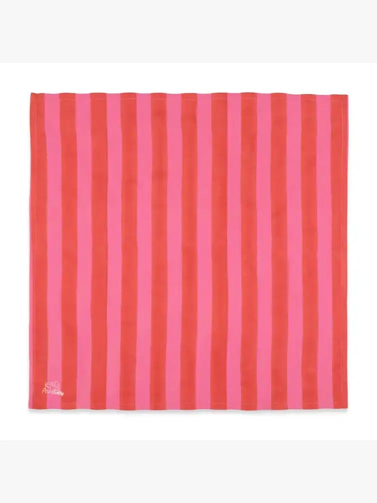 Frida Bandana in Fuchsia Red Cabana Stripe kate austin designs