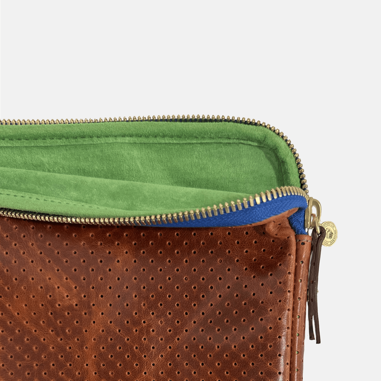 Laptop Case | Perforated Chestnut (Blue Zipper) – Blair Ritchey