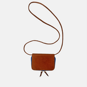 Micro Billet | Perforated Chestnut Bright Blue Zipper Blair Ritchey