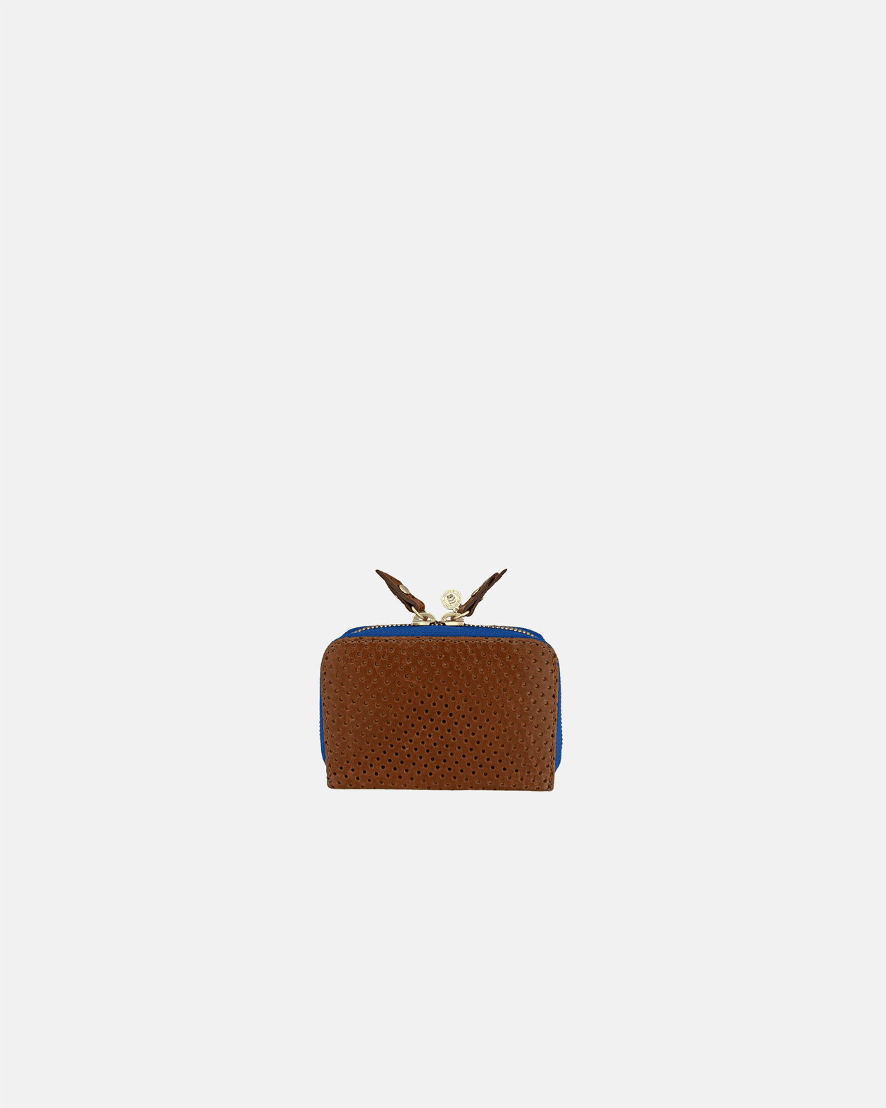 Micro Billet | Perforated Chestnut Bright Blue Zipper Blair Ritchey