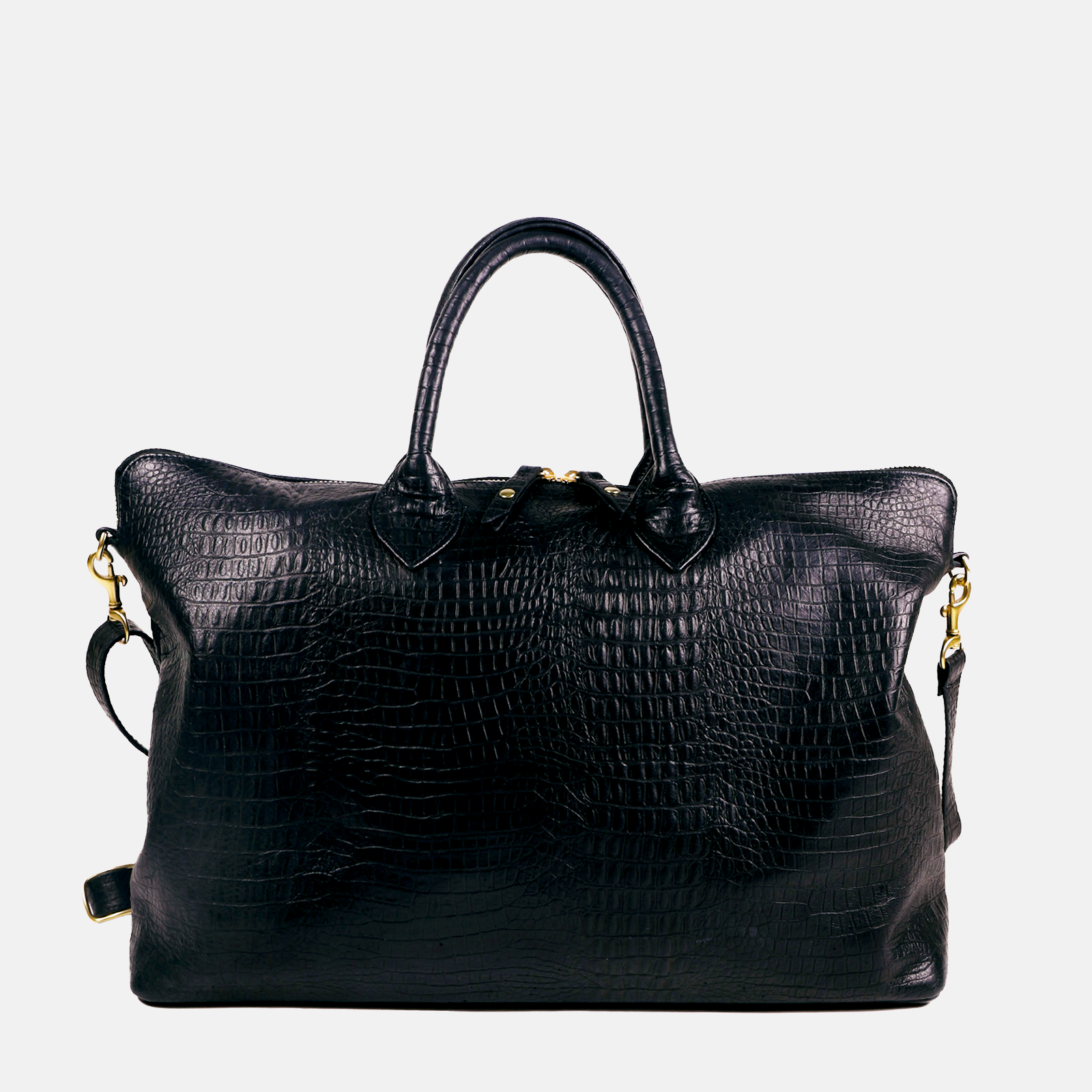 Mini Hugh Crossbody | Black Gator