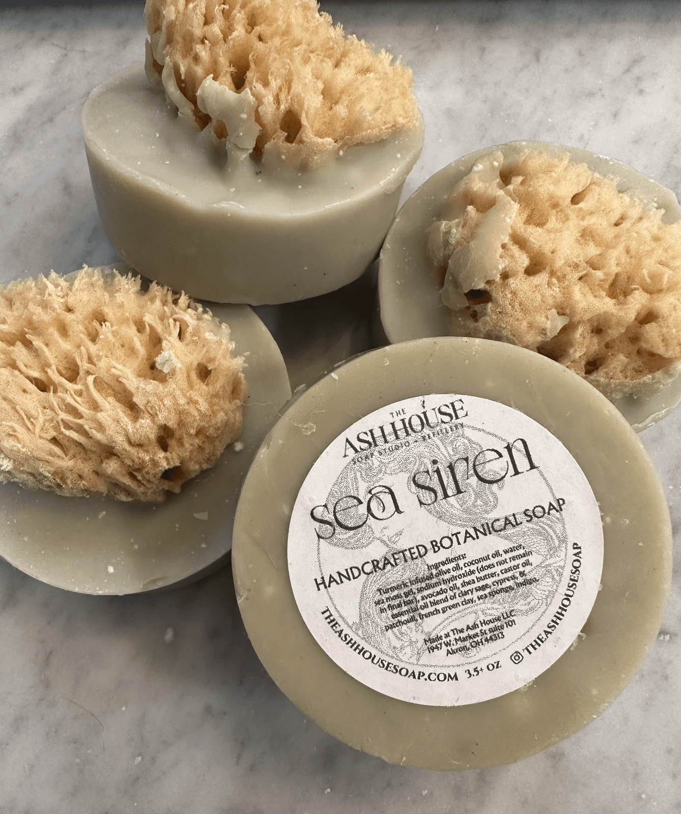 Sea Siren Sea Sponge Soap The Ash House Soap Studio